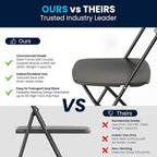 Flash Furniture Hercules Series Plastic Folding Chair - Black - 650LB Weight Capacity Comfortable Event Chair - Lightweight Folding Chair