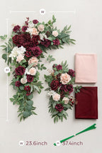 Artificial Flowers Wedding Arch Kit, Blush and Marsala, 4 Piece Set