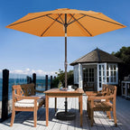 JEAREY 7.5FT Patio Umbrella Market Table Umbrella with 6 Sturdy Ribs, Push Button Tilt/Crank Outdoor Umbrella for Garden, Deck, Backyard, Pool and Beach,Tropical Orange