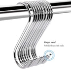 30 Pack 3.7 inch Metal S Hooks Steel S Hooks Plants Hanging Hangers for Kitchen Pans Pots Bags Purse Jeans Jewelry Towels
