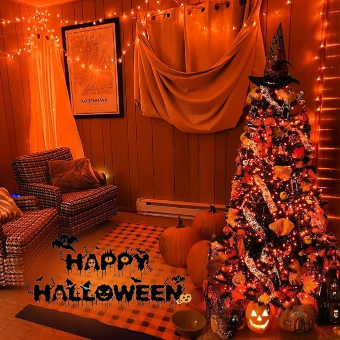 String Lights 165ft 500 LED Orange with 8 Modes and Timer