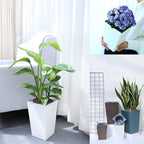 2 Pack Self Watering Planters 10.7" x 6.9" Planter for Indoor Plants White Self Watering Violet Pots Plastic Flower Pots Square Planter with 3D Wallpaper Pattern