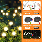 ALSO GO Solar Lights Outdoor, 2 Pack 16 LEDs Firefly Lights, Waterproof Solar Garden Lights, Solar Firefly Lights for Yard Patio Pathway Outdoor Decoration, Gardening Gifts for Women Christmas Decor