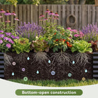 COMHOMA Galvanized Raised Garden Bed,Large Metal Planter Box for Outdoor Vegetables,Corrugated Steel Herbed Plants Container,Extra Deep Gardeners Kits with Open Bottom (1, 6x3x2FT)
