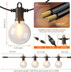 String Lights 240 FT Outdoor LED Waterproof G40 Globe Bulbs