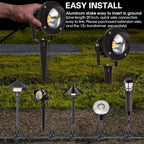 EAGLOD 20W Led 12V AC/DC Flag Spotlights Outdoor Landscape Lights,Low Voltage Landscape Lighting,IP65 Waterproof Flag Lights for Yard Wall Mounted Light 5000K Daylight Lawn Decorative 4Pack