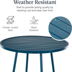Best Choice Products 3-Piece Patio Dining Set, Bar Height, Outdoor Bistro Set, Outdoor Round Bar Table w/ 2 Bar Stools, Steel - Peacock Blue
