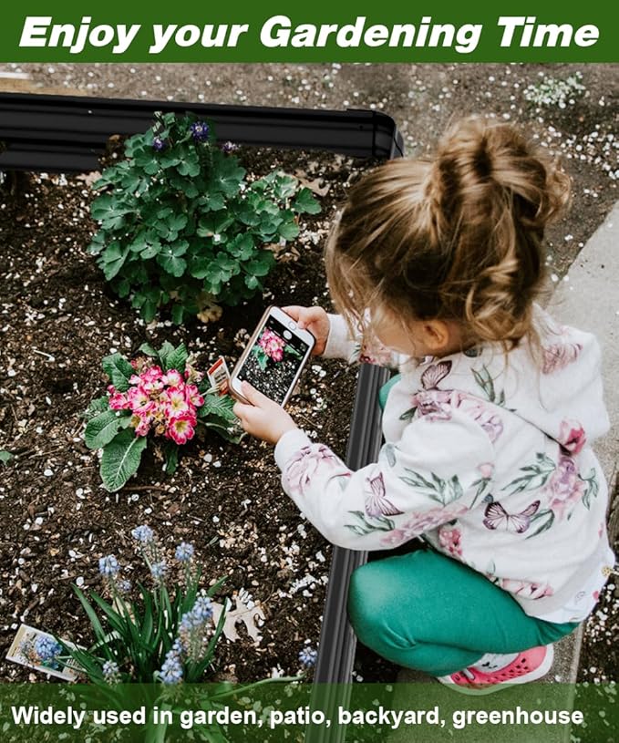4.3x3.0x1.0ft Raised Garden Bed Kit for Outdoor, PP Material Planter Boxes, Large Garden Box Flower Bed with Easy Assembly, Gardening Containers for Vegetables, Flowers, Herbs, Black