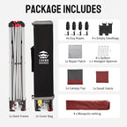 CROWN SHADES 13x13 Pop Up Gazebo, Canopy Tent, Gazebos on Clearance - Outdoor Gazebo for Backyard & Patio Furniture - Carpa Pop Up Tent with Wheeled STO-N-Go Cover Bag (Red & Grey)
