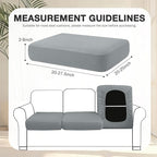 Patio Cushion Covers 8-Piece Gray Stretch Set with Elastic Straps