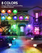 HIBOITEC Solar Spot Lights Outdoor Color Changing 59LED Landscape Lighting Solar Powered Uplights Waterproof Dusk to Dawn for Christmas Decorations Garden Yard Outdoor 4 Packs Multicolor
