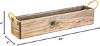 20" Rectangular Rustic Wood Planter with Handle and Plastic Liner l Rustic Barn Wood l Country Style, Home and Wedding Decorations, Garden Ornaments (20x4 w Handle Set of 2, Natural)