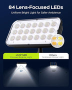 JACKYLED Solar Lights Outdoor Waterproof, Solar Tree Lights Outdoor with 10ft Cord, 3 Colors & 5 Modes, Bright Solar Lights for Outside, Garden, Pathway, Fence, 2-Pack