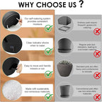 Self-Watering Plant Pots with Water Level Indicator, Drainage Holes & Saucers – 12/10/9 Inch Large Plastic Planter Set for Indoor & Outdoor Plants (Pure Black)