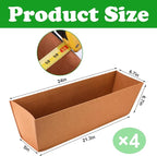 Adnee 4 Pcs 24 Inch Fabric Plant Window Box Liners-Rectangular Non-Woven Planter Basket Liner-Brown Felt Flower Hanging Basket for Outdoor Garden Wall Hanging Planter Flower Vegetables