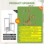 4 Tier 31 Inch Plant Stand Indoor Outdoor, Metal Plant Shelf Waterproof, Plant Holder with Folding Design For Home, Living Room, New Upgrate Gold