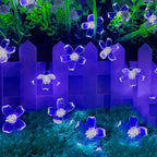 Indoor String Lights, 33ft 100 LED Blue Cherry Blossom Flowers, 8 Modes