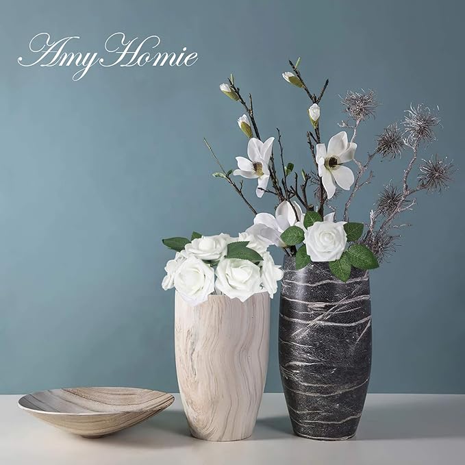 Artificial Flowers, 100 Pcs White Foam Roses with Thin Wire Stems