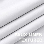 H.VERSAILTEX Linen Curtains 100% Blackout Curtains for Bedroom 90 inch Long Full Light Blocking Nature Linen Blended Window Curtains for Living Room Nickel Grommet (2 Panels, Bright White)