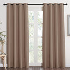 NICETOWN Grommet Top Blackout Curtain Panel - (Cappuccino Color) Thermal Insulated Room Darkening Drape for Villa/Apartment/Rental Room, 52 inches Wide by 84 inches Long, 1 Piece