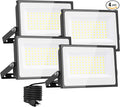 Onforu 80W Flood Lights Outdoor, 8000lm Bright LED Work Light with Plug, 6500K Daylight White LED Flood Lighting, IP66 Waterproof Security Yard Lights for Garage Stadium 4 Pack