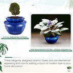 4 Sets African Violet Pots 4 Inch Self Watering Pot for Indoor Ceramic Self Watering Planter for Flower Lovers Ideal Plant Pot Thriving Flower Maintenance