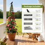 4 Pack Garden Trellis for Climbing Plants Outdoors,65" Tall Cucumber Trellis Garden Obelisk Trellis Rustproof Plants Support with Adjustable Heights for Indoor Potted Plants, Vines, Vegetables