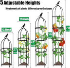 6FT Garden Obelisk Trellis for Climbing Plants,70”Metal Plant Support Tower, Heavy Duty Thickened Tube,Rustproof Black Flower Stand for Vines, Roses, Outdoor & Indoor Use