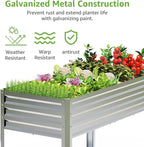 Galvanized Raised Garden Bed with Legs, 48 gallons, 48"x24"x32" Large Metal Elevated Planter Boxes with Drainage Holes,for Vegetables, Flowers, Backyard, Patio, Balcony