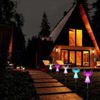 Angel Solar Lights for Cemetery, 2 Pack Solar Lights Outdoor Garden, Color Changing Decorative Angel Lights for Yard Patio Pathway Grave Decoration Memorial Gifts