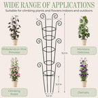 4 Pack 43 Inch Metal Plant Trellis for Climbing Plants - Rustproof Garden Trellis for Large Potted Houseplants, Sturdy Plant Support Indoor Outdoor for Monstera & Vines, Home Decor