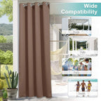 NICETOWN Privacy Room Divider Curtain for Patio, Grommet Top Thermal Insulated Blackout Extra Wide and Long Door Blind for Sunroom, Bedroom, Living Room, Tan, 1 Piece, 140" Wide by 95" Long