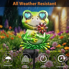 Solar Frog Garden Stake 39.3inch with Realistic Eye Movement Displaying I Love U, Frog Solar Lights Outdoor Garden for Pathway Yard Patio Lawn Ornaments