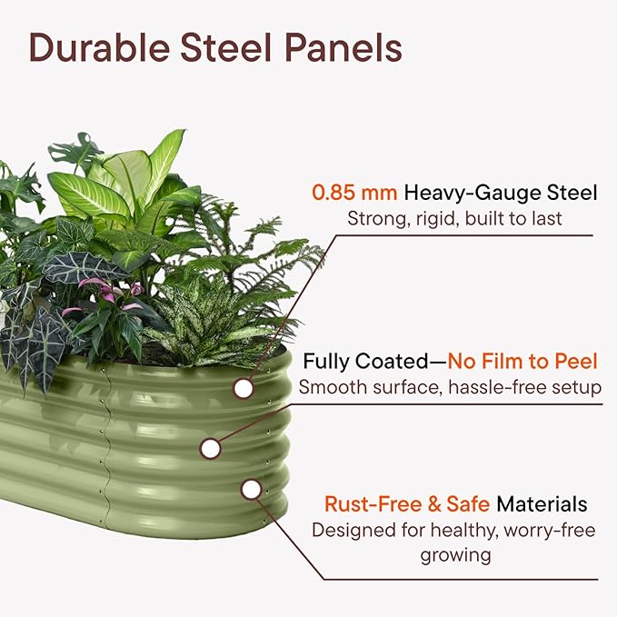 4-Pack 18” Tall Galvanized Raised Garden Beds – Small Space Garden Layout, Fits 170 Sq Ft Yard or Patio, 10x2x1.5 & 6x4x1.5 ft Metal Planter Box for Compact Outdoor Gardening-Brooklyn Grey