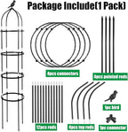 2-Pack 6FT Garden Obelisk Trellis for Climbing Plants,70”Metal Plant Support Tower, Heavy Duty Thickened Tube,Rustproof Black Flower Stand for Vines, Roses, Outdoor & Indoor Use