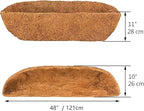 2 pcs Trough Coco Liner 48 inch Wall Planter Replaceable Coco Liner for Window Box, Fence Flower Baskets