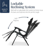 Oversized Padded Zero Gravity Chair – Black