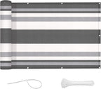 LOVE STORY Balcony Privacy Screen, 3'x10' Deck Shield Screen Fence Cover,UV Protection and Weather-Resistant,3 FT Height for Deck, Patio, Backyard, Outdoor Pool, Porch, Railing, Silver Grey White