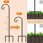 Gtongoko 32 Inch Shepherds Hooks for Outdoor 4 Pack Garden Hooks for Hanging Plants, Lanterns, Bird Feeders, Solar Lights, Mason Jars, Weddings Decor, Adjustable, Matte Black