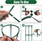Uzoli 12 Pack Plant Support Stakes Sets - Versatile Plant Cages, Stackable 3 Tier Garden Flower Support，Plant Stakes for Indoor Outdoor Plants Tomato, Peony, Monstera, Hydrangea, Climbing Plants