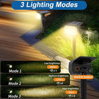 Solar Spot Lights Outdoor Waterproof IP65, 2 Pack Landscape Spotlights with 46 LEDs, 3 Modes Auto On/Off Solar Powered Flood Lights for Outside Pathway, Yard, Garden, Walkway (Warm White)