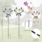 Metal Flowers Decorative Garden Stakes, 22.1 ''H Heart Shape Metal Flowers for Outside Yard Art Garden Stakes,Spring Outdoor Decor Housewarming Present for Women Mom Grandma