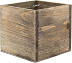CYS EXCEL Cube Planter Box with Removable Plastic Liner (4"x4"x4")(4 PCS) | Multiple Size Choices Wood Square Planter | Indoor Decorative Window Box
