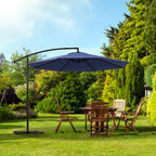 Backyard Expressions 10FT Cantilever Patio Umbrella – Outdoor Offset Hanging Umbrella with Smooth Crank, Tilt Adjustment & UV Protection – Heavy-Duty Steel Frame (Base Not Included)