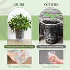 Self Watering Pots for Indoor Plants with Deep Reservoir and High Drainage Holes for Outdoor Plants and Flowers, Bare Root Planter(7.09'',Clear,9 Pcs)