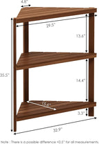 Furinno FG18445 Tioman Hardwood Patio Furniture Corner Shelf in Teak Oil, Natural