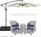 Best Choice Products 10ft Offset Hanging Market Patio Umbrella w/Easy Tilt Adjustment, Polyester Shade, 8 Ribs for Backyard, Poolside, Lawn and Garden - Ivory