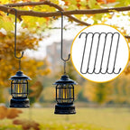 6 Pack 10 Inch Large S Hooks for Hanging Plants,Black Extra Matel Heavy Duty Hook for Hang Brsket,Bird House,Clothes,Kitchenware
