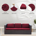 Cushion Covers, 8 Pack Wine Red Stretch Outdoor Sofa Slipcovers