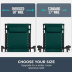 Best Choice Products 30” Wide Folding Zero Gravity Outdoor Recliner Patio Lounge Chair w/Adjustable Canopy Shade, Headrest, Side Accessory Tray - Forest Green